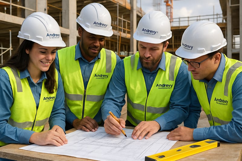 Andrevy Solutions team working on a construction project