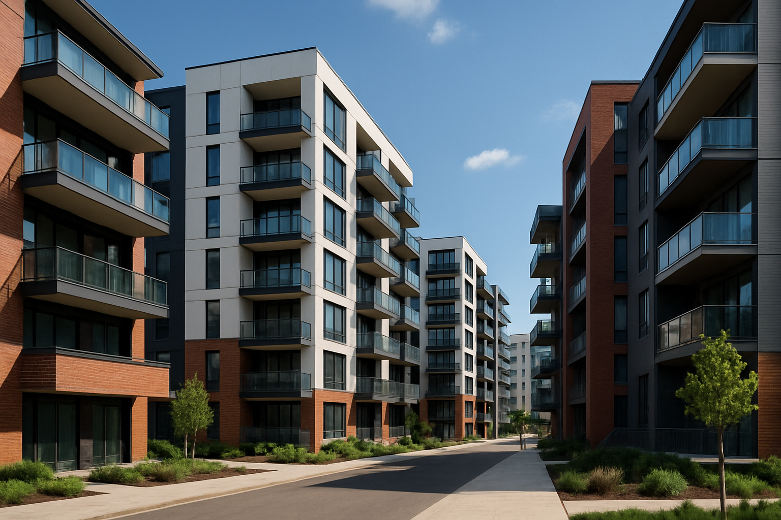 Modern urban apartment complex